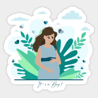 it's a boy! Pregnancy announcement illustration Sticker